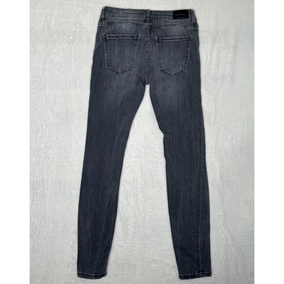 Zara Super Skinny Jeans Low Rise Size 4 Gray Distressed Premium Denim Collection - Picture 5 of 12